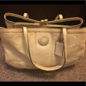 Ivory Genuine Leather Authentic Coach purse